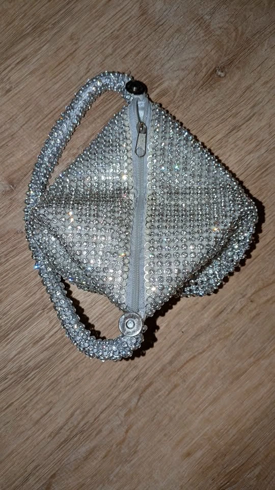Sparkling Silver Rhinestone Mini Handbag - photo 2