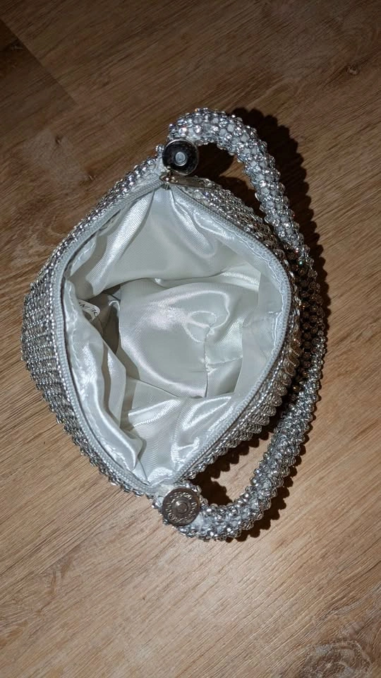 Sparkling Silver Rhinestone Mini Handbag - photo 3