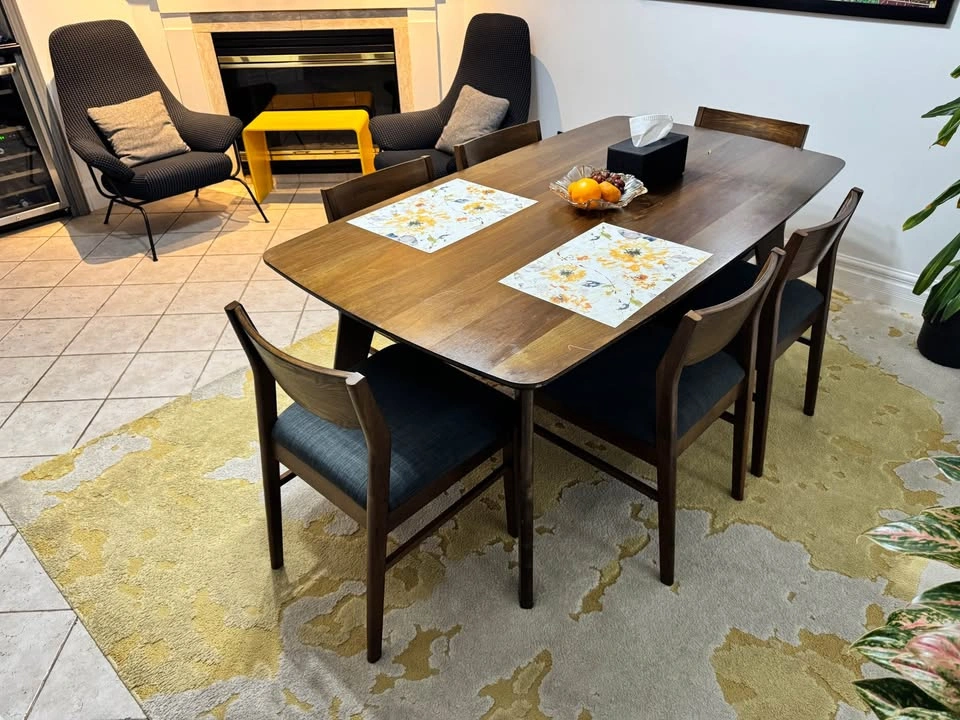 Mid-Century Modern Style Dining Table with 6 Chairs - photo 2