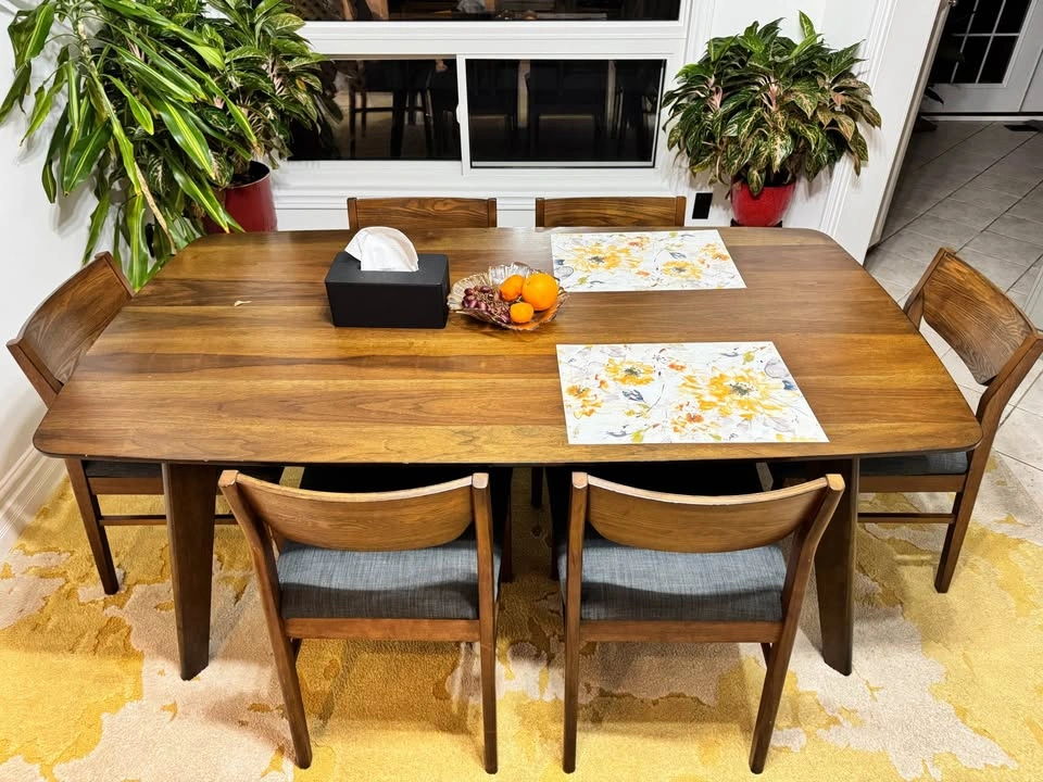 Mid-Century Modern Style Dining Table with 6 Chairs - photo 3