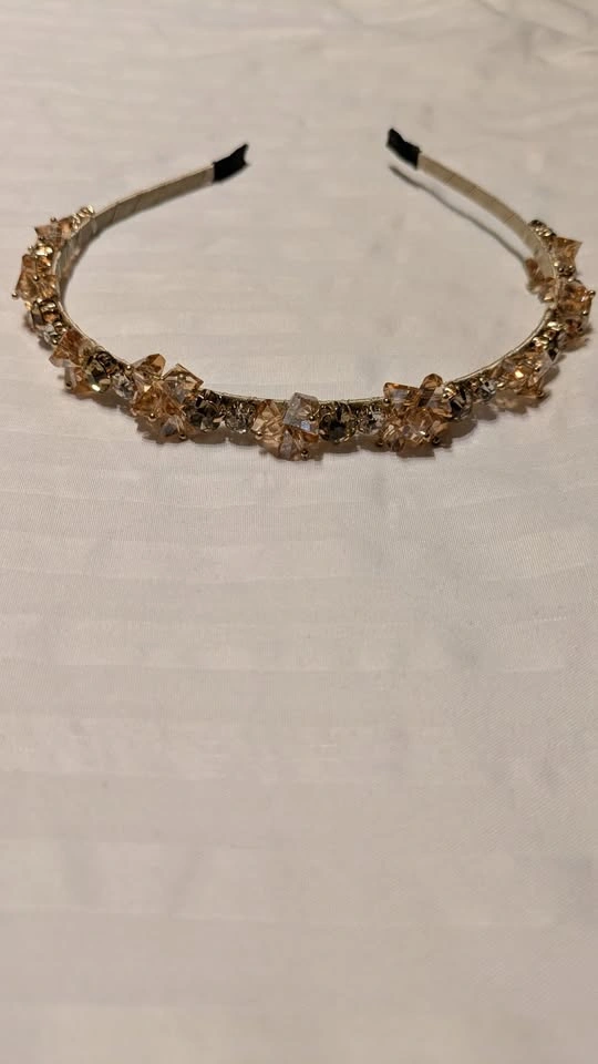 Gold Crystal Cluster Headband
