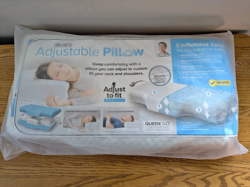 BRAND NEW DR-HO'S Adjustable Ergonomic Pillow - Queen Size