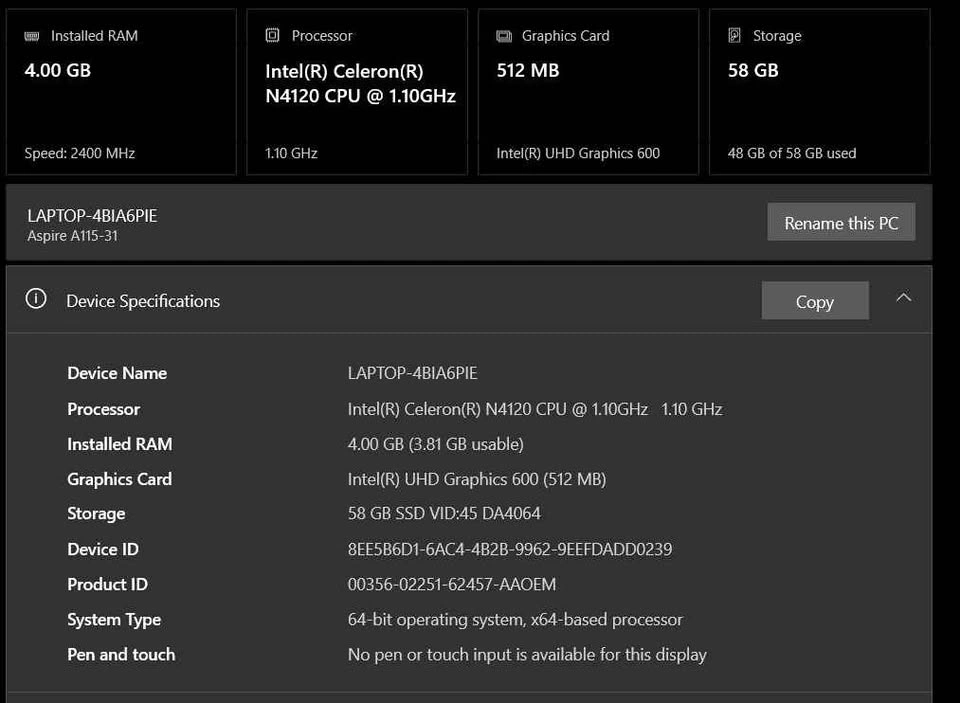 Acer Aspire A115-31 Laptop - photo 4
