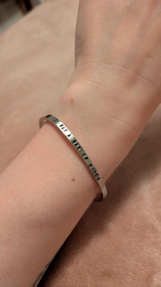 Adjustable Metal Cuff Bracelet "EAT A BAG OF D!¢K$"