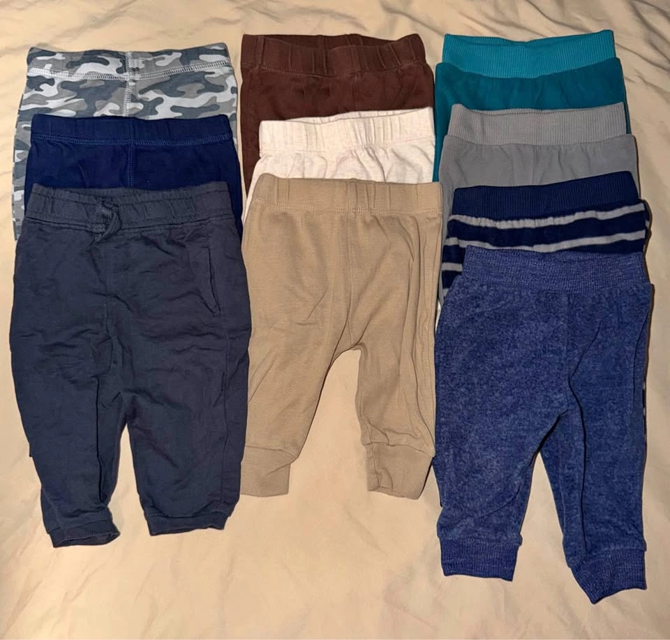 10-Pack Baby Pants Bundle 3-6 mos