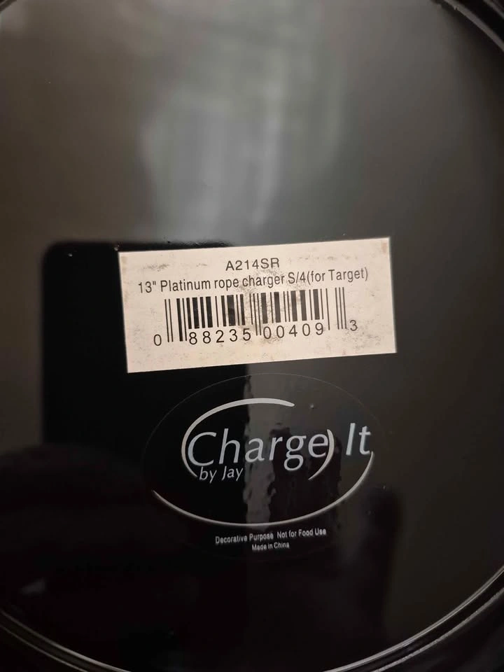 Charge It by Jay 13" Platinum Rope Charger Plates - Set of 8 - photo 3