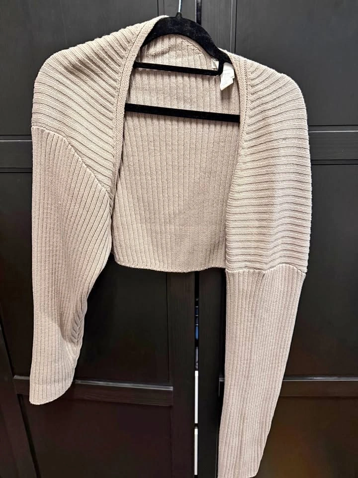 Fall beige oversized knit shrug, XXL