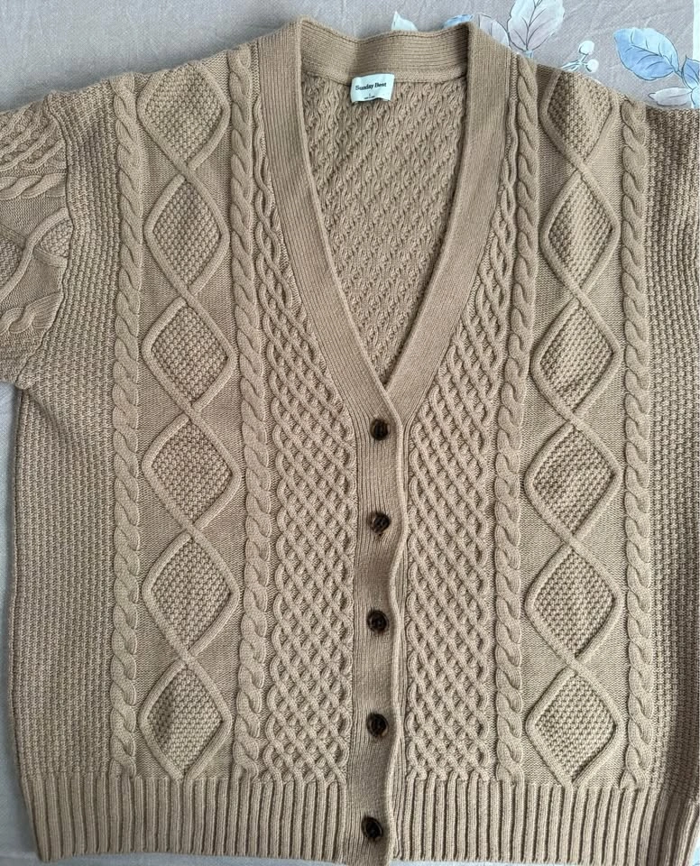 Aritzia Sunday Best Lamora Cable-Knit Cardigan - Size L - photo 5