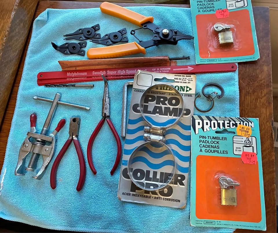 Clean Hand Tool Lot, Woodworking Blades & New Padlocks