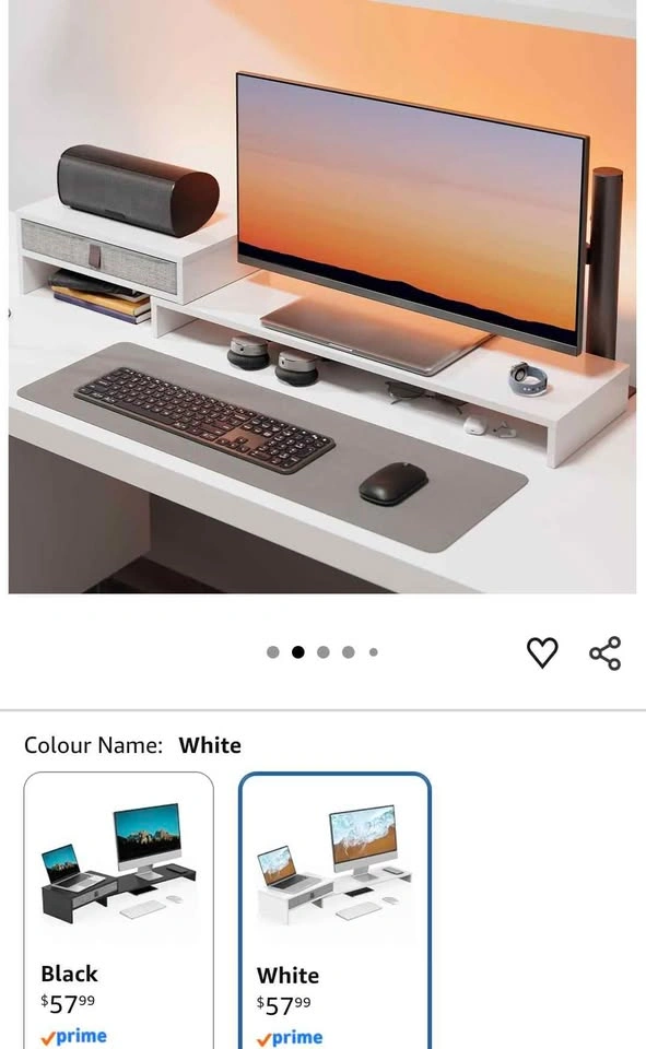 FENGE Dual Monitor Stand with Drawer, Adjustable Length and Angl - photo 2