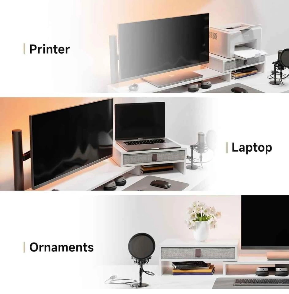 FENGE Dual Monitor Stand with Drawer, Adjustable Length and Angl - photo 5