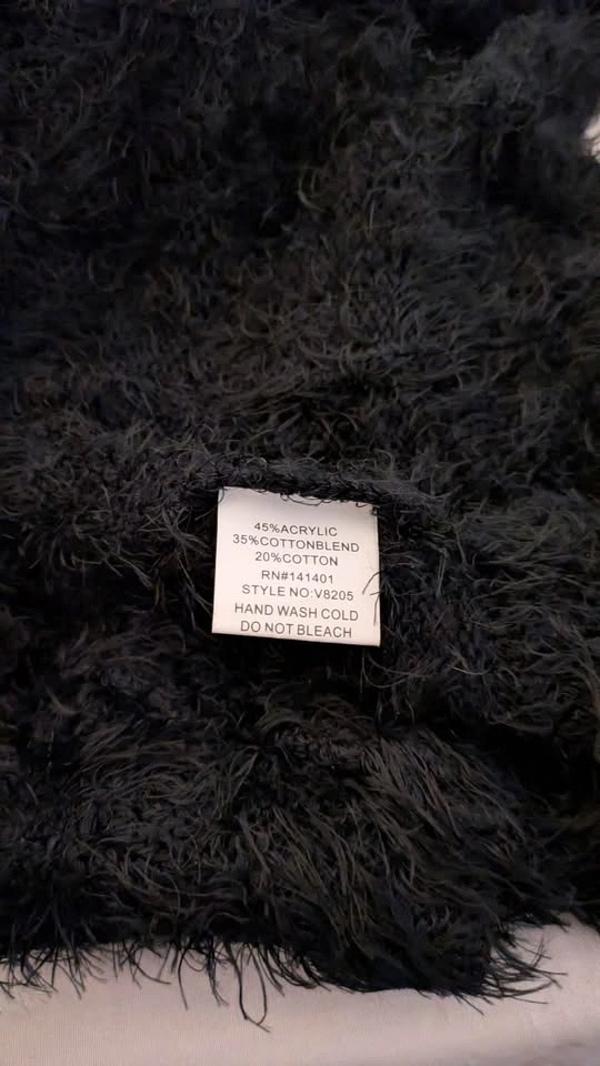 Black Fuzzy Open-Front Vest - photo 4