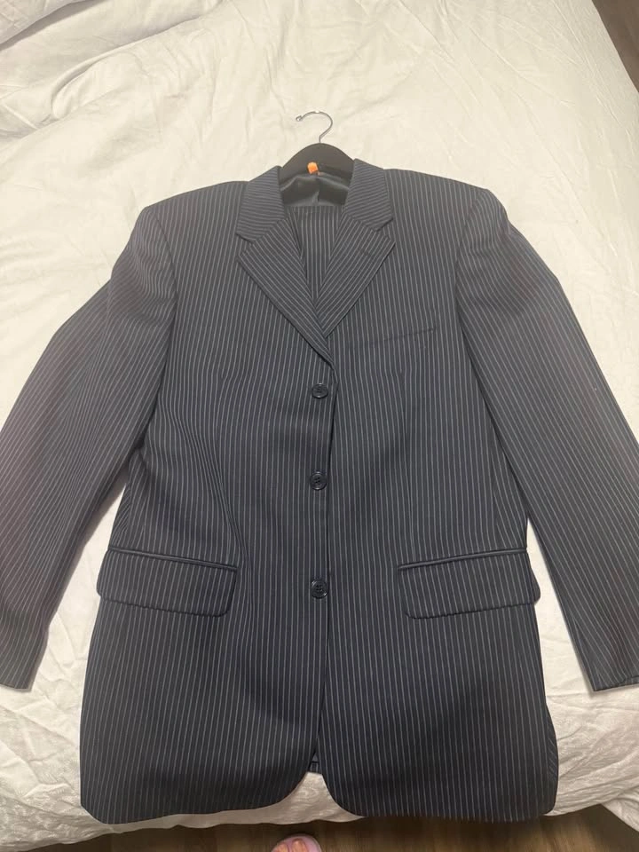 Men's Suit 100% Wool jacket 38 pants 32/30 Donald Trump - photo 2