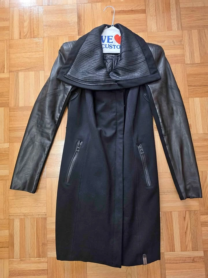 Rudsak Wool and Leather Coat size small woman