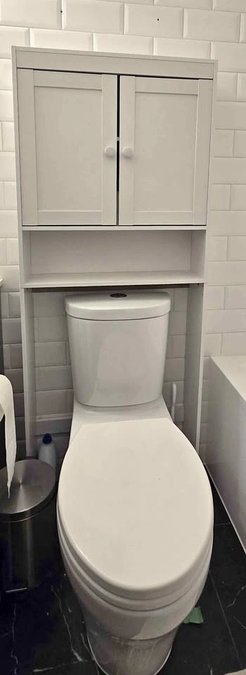 White Over the Toilet Storage