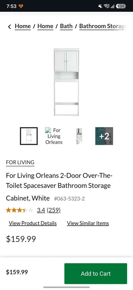 White Over the Toilet Storage - photo 2