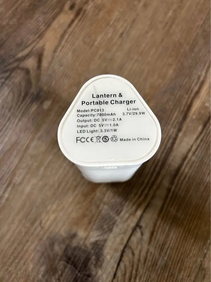 ⚡⚪ White Triangle Lantern & Portable Charger – Model PC813 💡🔋 image indicator(4)