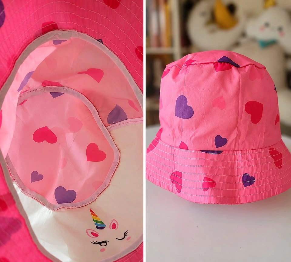Kids Unicorn Rain Hat + Umbrella Set - Pink - Ages 4-7 - photo 3