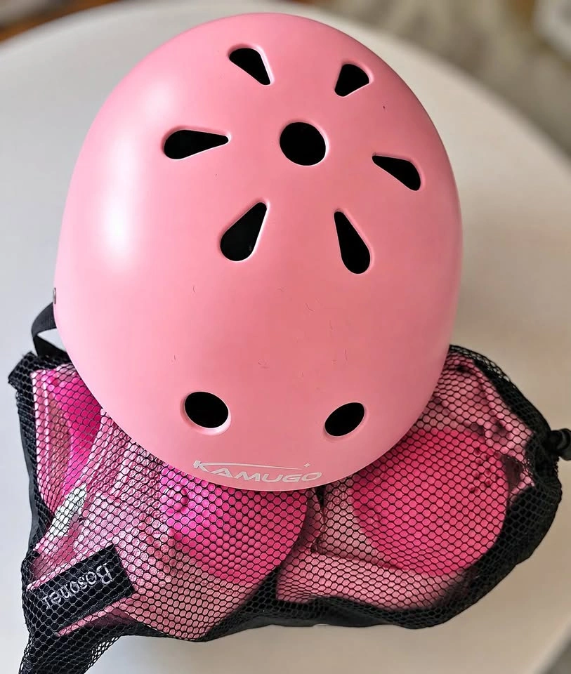 Kids Bike Helmet + Protective Gear Set - Pink - Size S