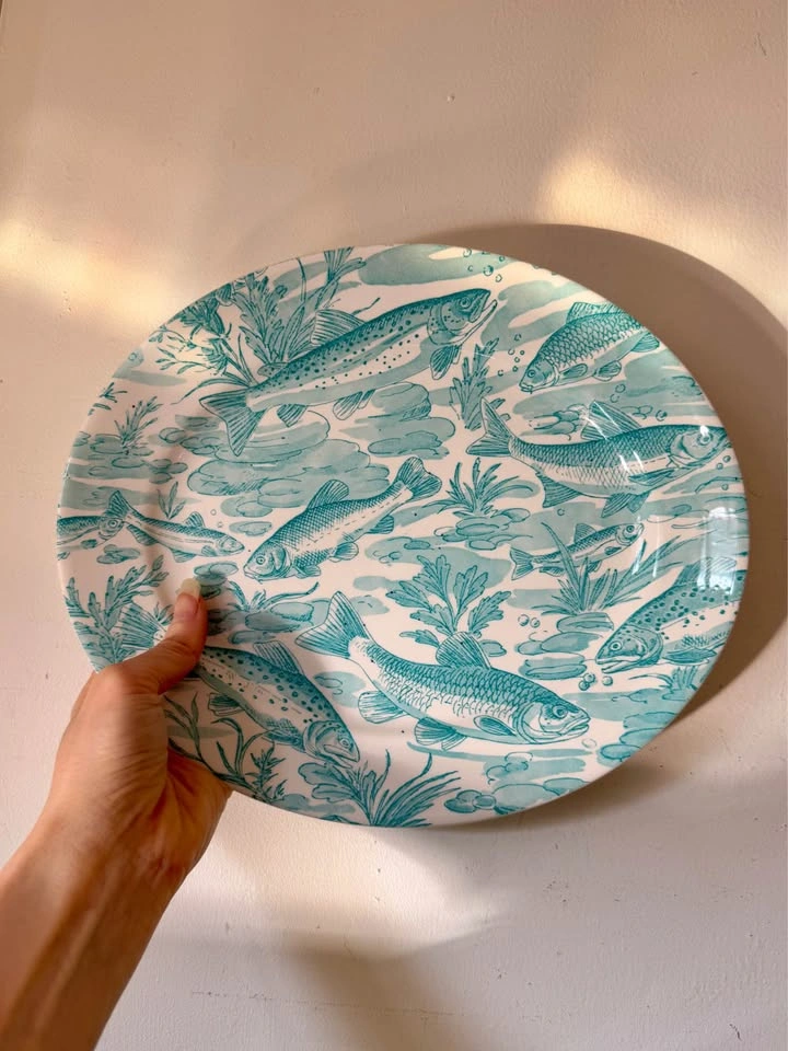 Vintage Burleigh Burgess & Leigh Dovedale Fish Plates Set of 6 - photo 2