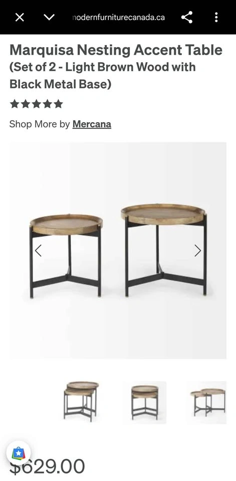 BRAND NEW Mercana Marquisa Nesting Accent Tables (Set of 2) - photo 4