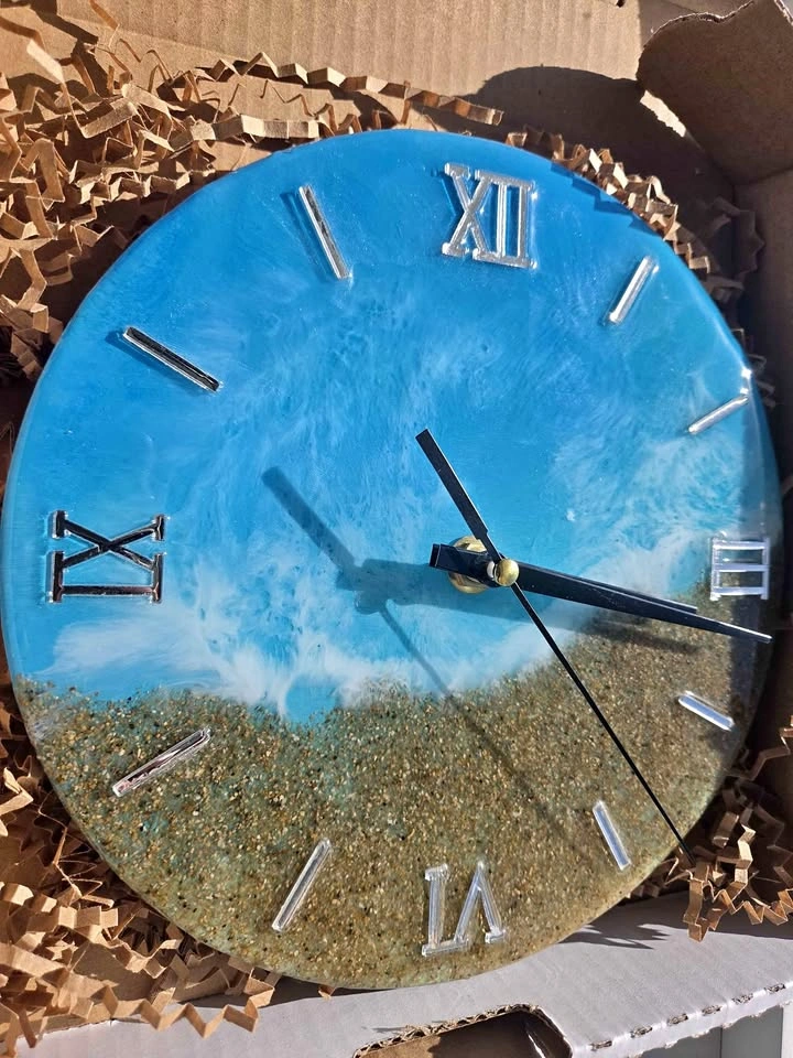 20cm Handmade Resin Ocean Wall Clock