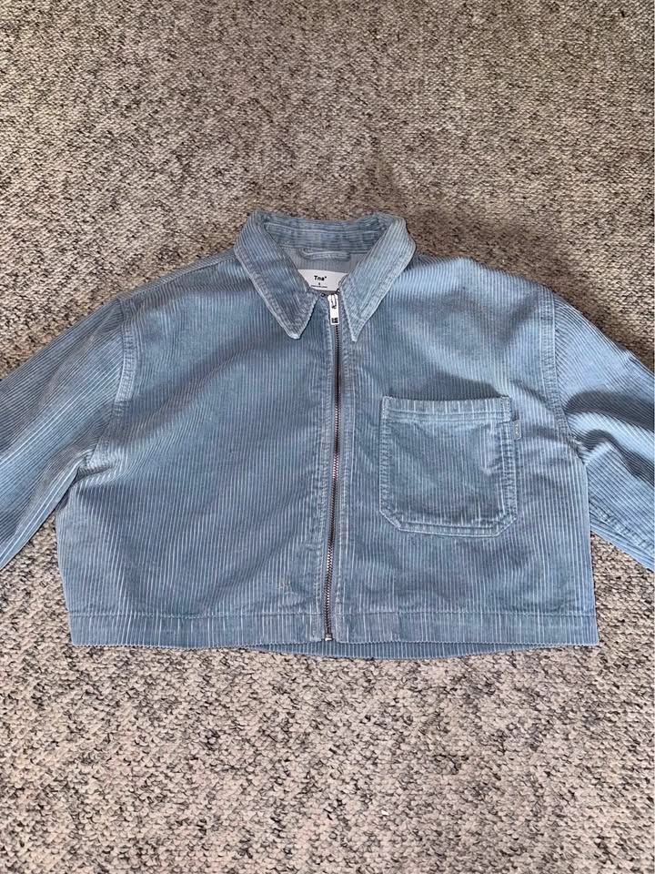 TNA Blue Corduroy Cropped Jacket Size Small