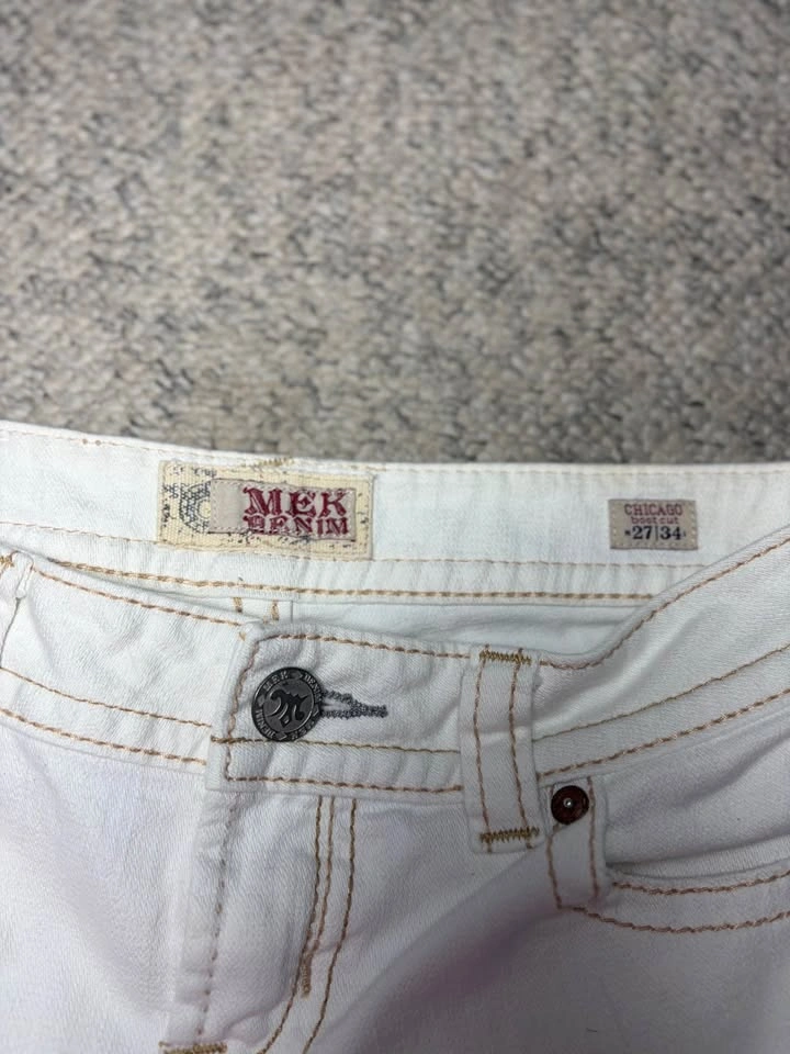 Vintage Y2K MEK White Bootcut Jeans Size 27 - photo 4