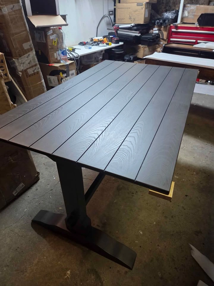 Dining Table 60" x 36" – Dark Wood, Trestle Base - photo 2
