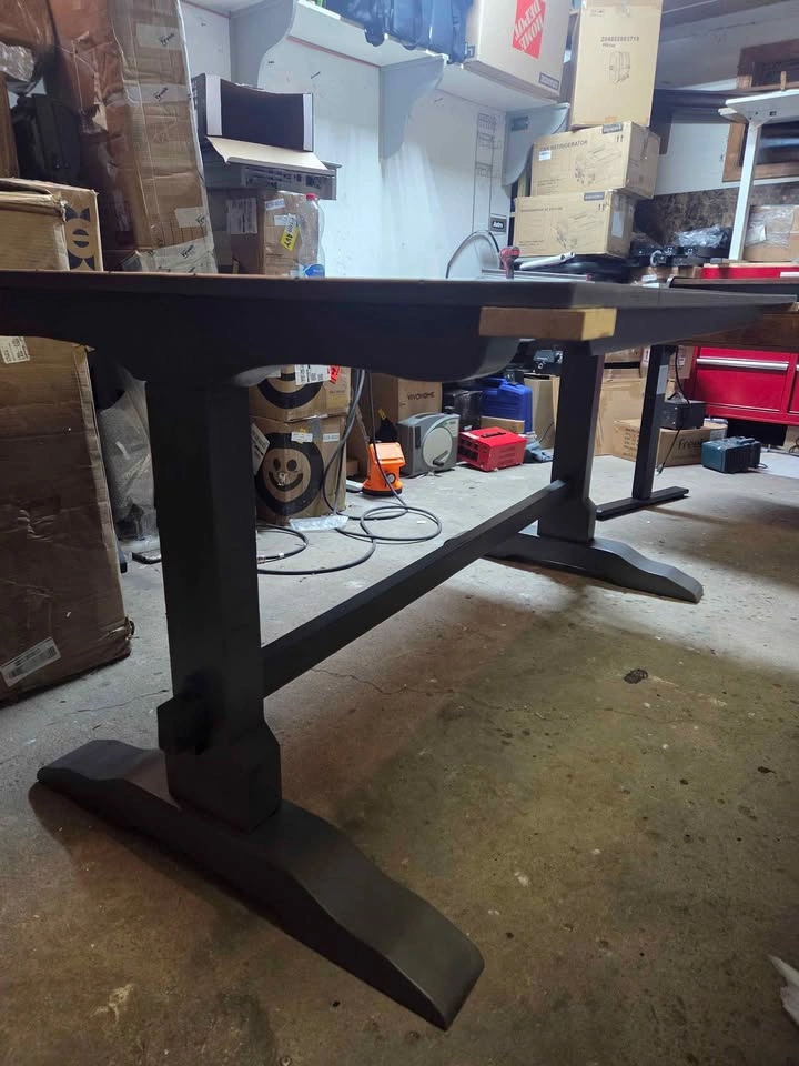 Dining Table 60" x 36" – Dark Wood, Trestle Base - photo 3