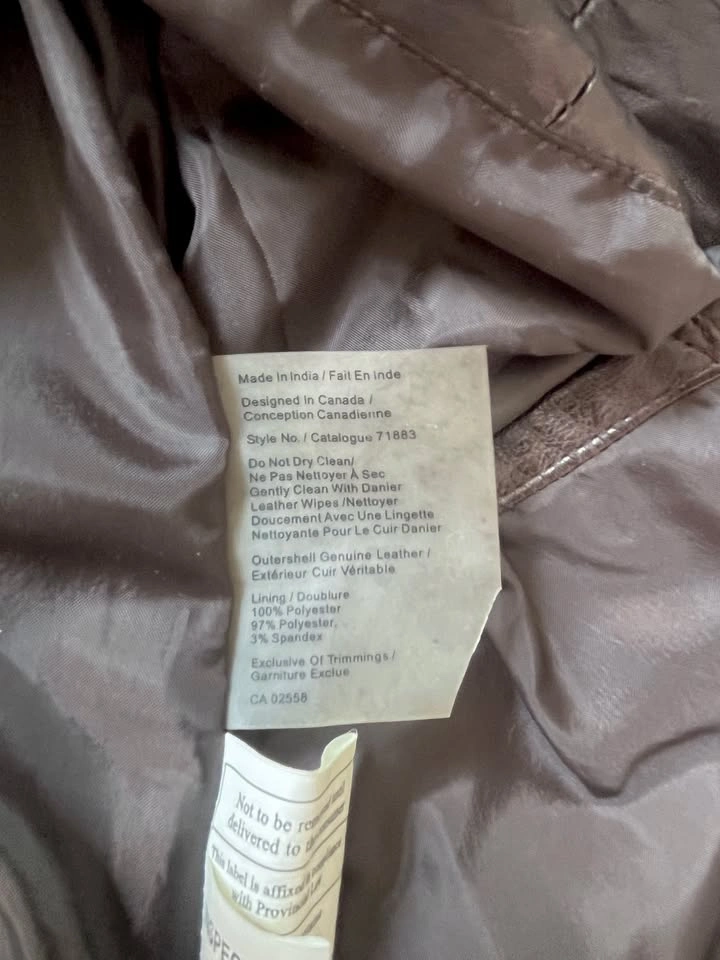 DANIER Dark Brown 100% Leather Bike Jacket - photo 5