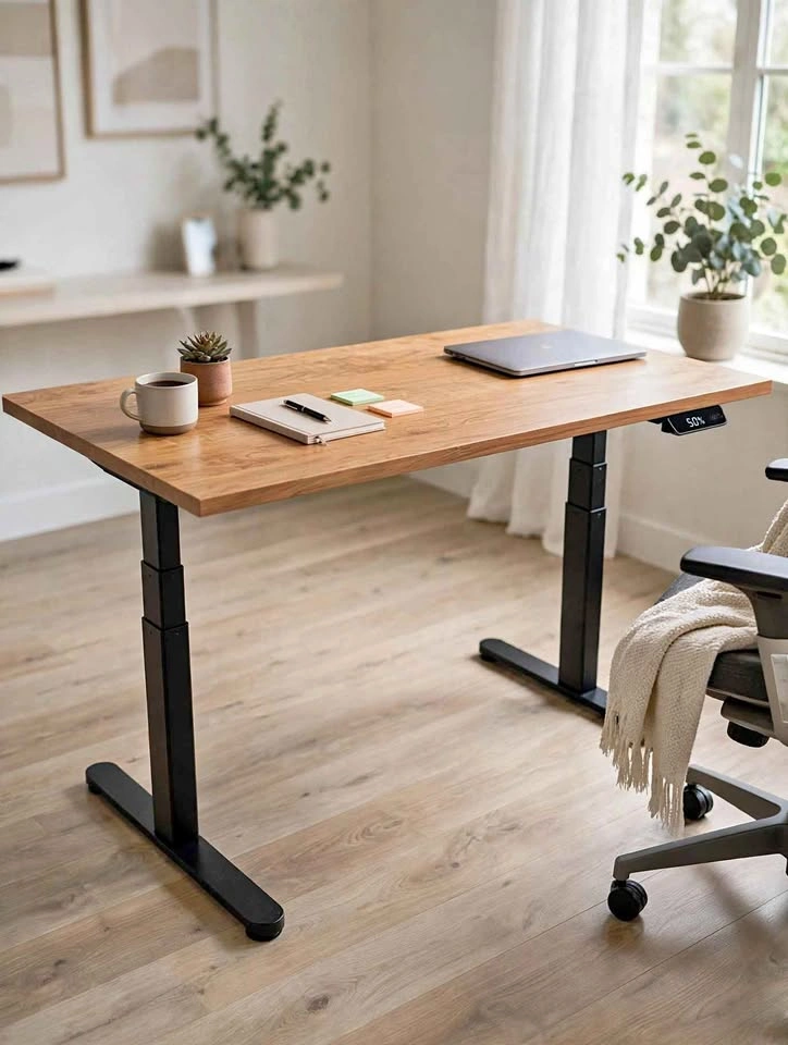 Premium Solid Wood Electric Standing Desk 60x30 – Dual Motor