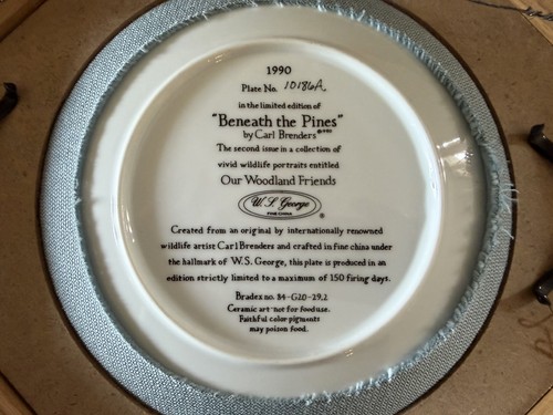 Framed Carl Brenders Beneath the Pines Chipmunks Plate - photo 3