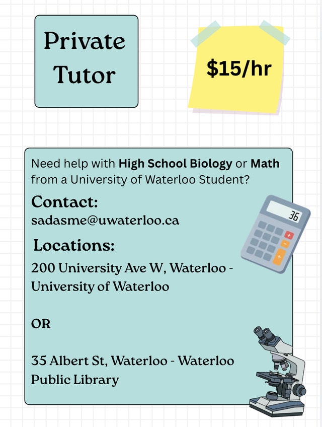 Private Tutor for High School Math and Biology