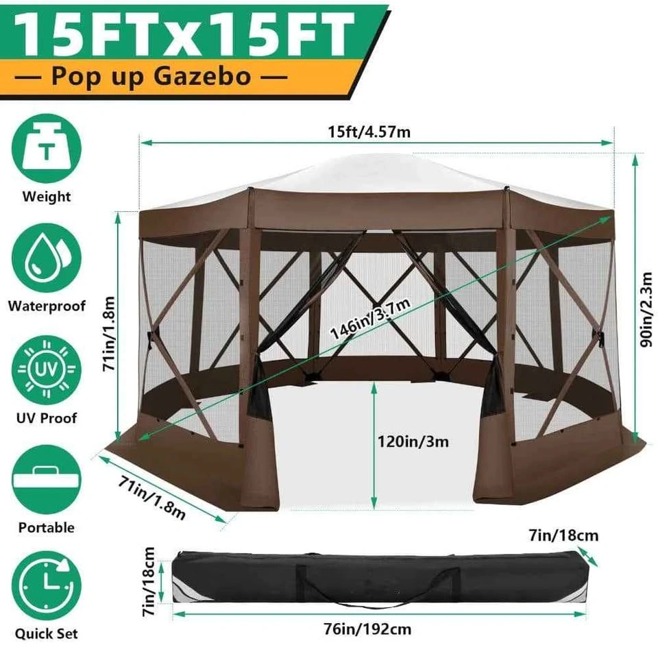 NEW COBIZI 15FT Pop Up Gazebo Tent – Screen House - photo 2