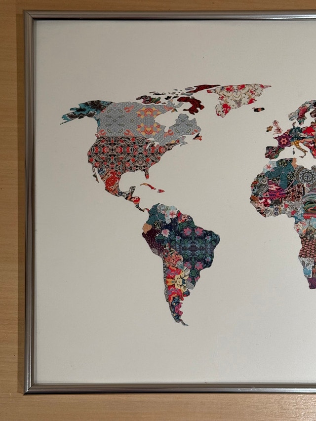 Floral Pattern World Map Framed Wall Art - photo 2