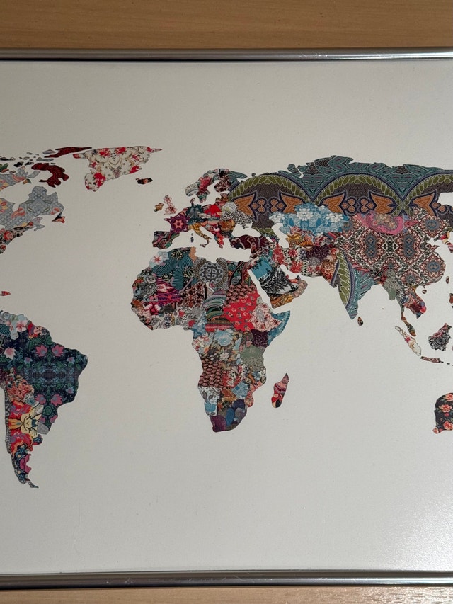 Floral Pattern World Map Framed Wall Art - photo 3