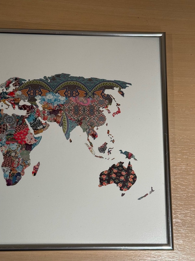 Floral Pattern World Map Framed Wall Art - photo 4