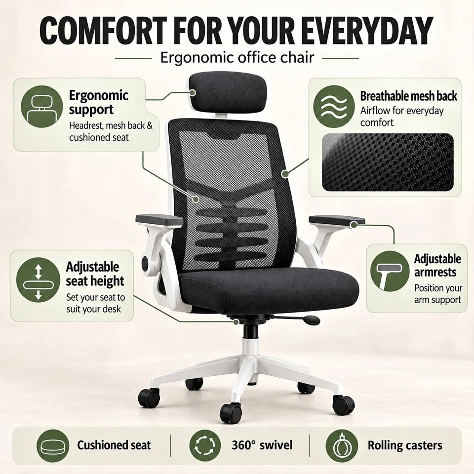 Brand New Ergonomic Office Chair — Never Used, Still Sealed in B