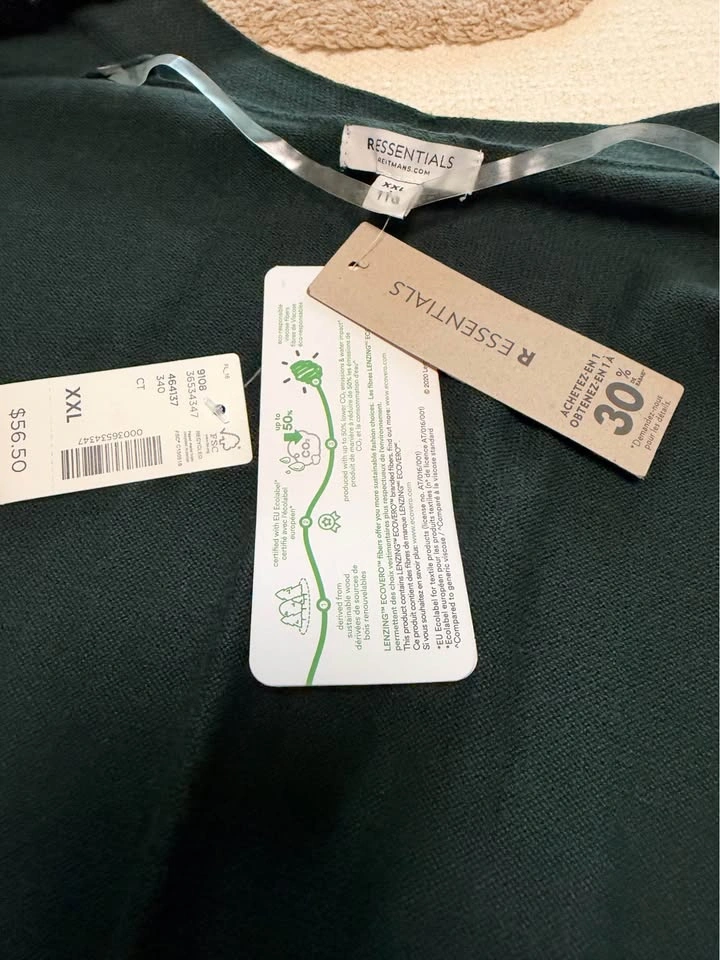 Reitmans R Essentials Dark Green Open-Front Cardigan, Size XXL - photo 2