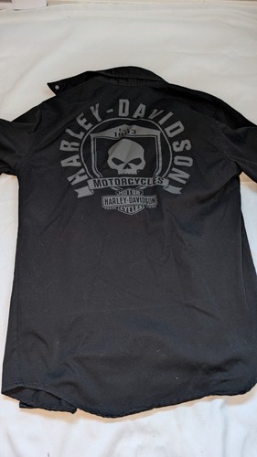 Harley Davidson Mens M Black Skull Graphic Short Sleeve Shirt - photo 4
