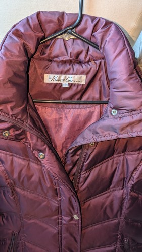 Kenneth Cole New York Plum Quilted Puffer Winter Coat Faux Fur H - photo 3