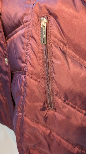 Kenneth Cole New York Plum Quilted Puffer Winter Coat Faux Fur H - photo 5