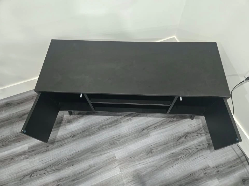 Black TV Stand / Media Console with Cabinets & Shelves - photo 2