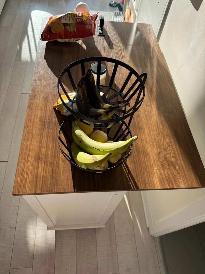 White Rolling Kitchen Island with Drop-Leaf Wood Top - photo 4