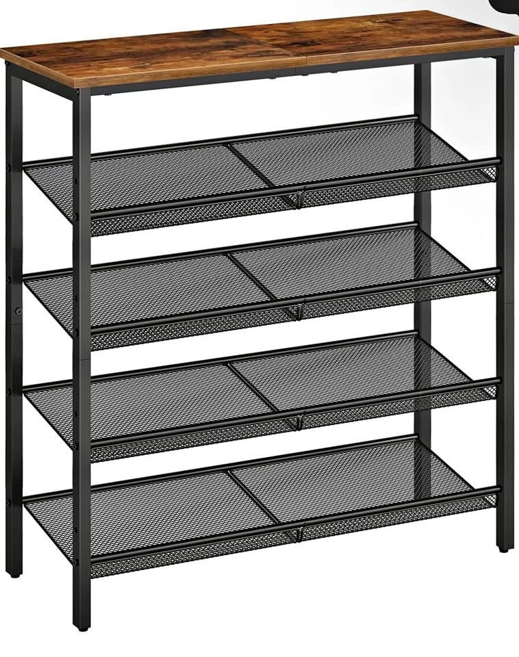 Shoe Rack with Wooden Top