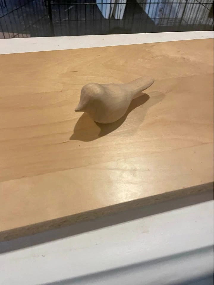 Hand-Carved Wooden Bird Figurine