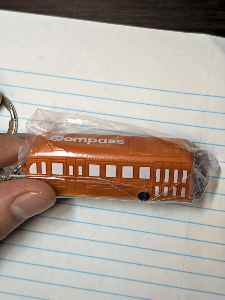Compass Card Trolley Bus Keychain