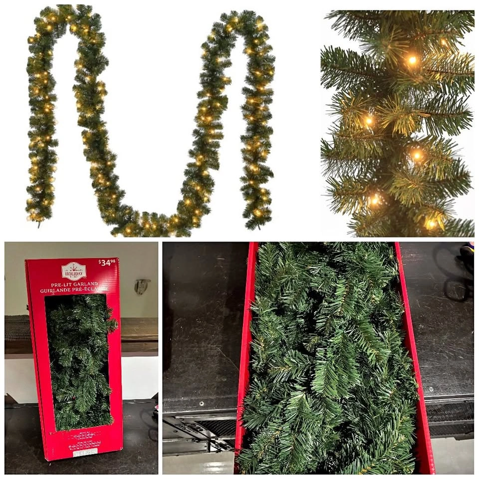 New - Holiday Time 197" (16'+) Prelit Christmas Garland