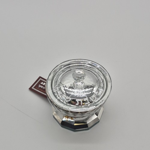 Art Judaica Clear Glass Round Jar with Handle Lid, Glossy Decora - photo 2